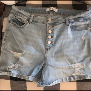 Judy Blue Distressed Button Fly Shorts XL
